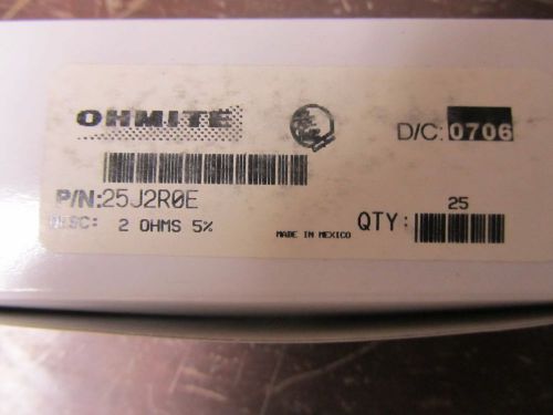 Ohmite 25J2R0E resistor 2ohms 5 watts 5% axial 25pcs