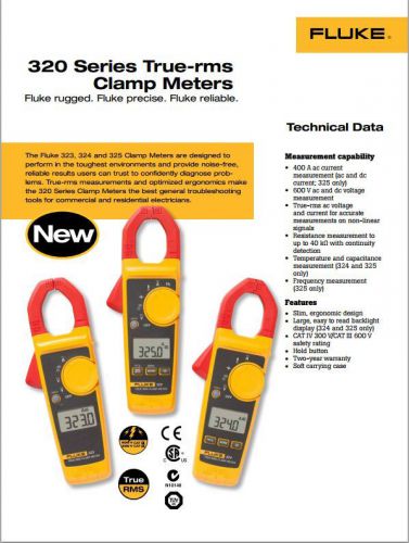 Fluke 323 true-rms clamp meter  auto-ranging multimeter for measuring current for sale