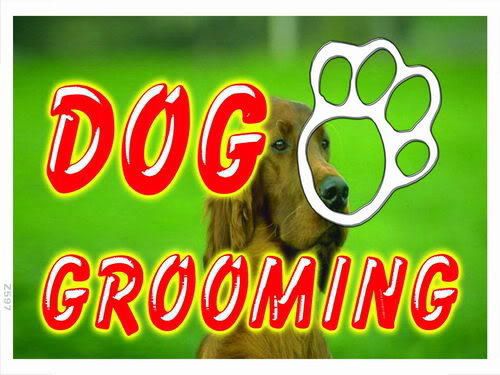 z597 Dog Grooming Pet Shop Display Banner Shop Sign