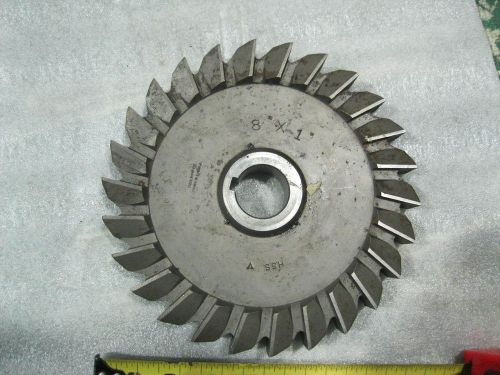 MILLING CUTTER.   8 X 1 X 1 1/4&#034; HOLE.  MADE IN USA.  NO RESERVE.  SAVE $100&#039;s!!