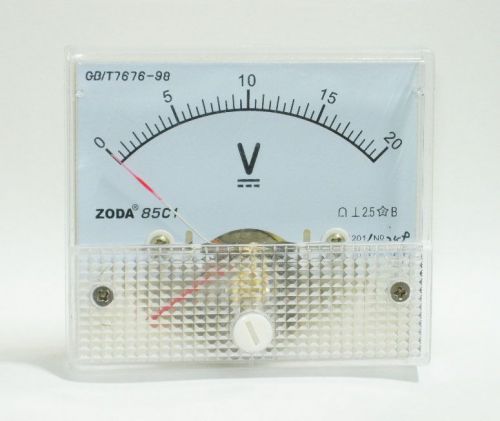1pcs Voltage meter 85C1 Analog Voltage Meter Needle Panel Meter DC0-20V  New