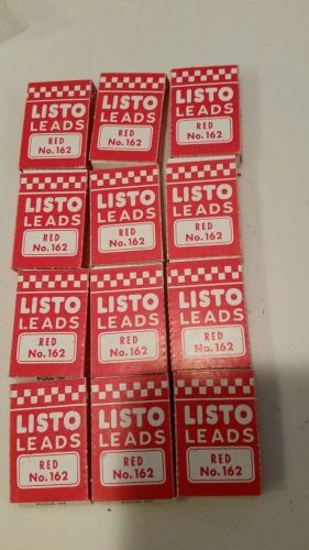 Set of 12 Listo Thick Marking Leads RED No. 162 Writes on metal, glass, plastic