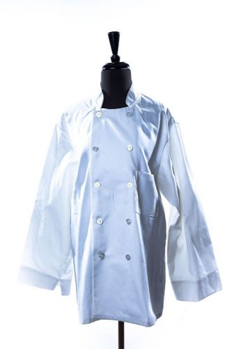 Vtg Chef Coat White Double Breasted CHEF&#039;S LINE L 40-42 Preowned Cleaned Starch