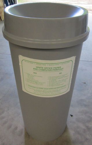 RAP Rubbermaid Commercial Gray Round Trash Can Receptacle w/ Funnel Top EUC