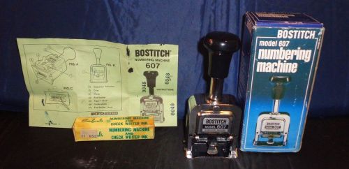 Bostitch Vintage Model 607 Numbering Machine Stamp Textron Japan EUC In Box