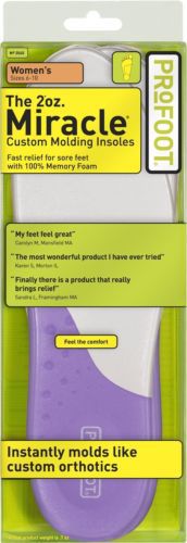 Profoot 2oz. Miracle Custom Molding Insoles, Women&#039;s 6-10, 1 Pair (Pack of 3)