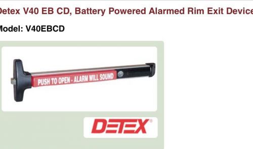 DETEX V40 EB CD 628 99 36 Rim Exit Device with Alarm,Aluminum