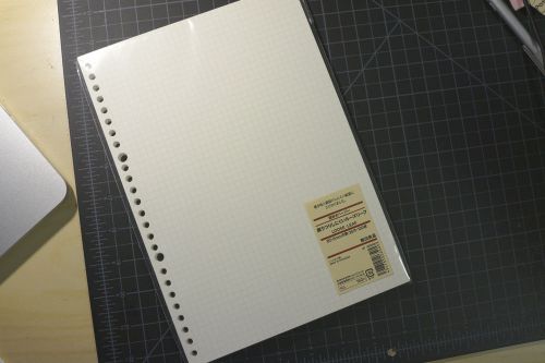 MUJI Moma Afforestation paper Loose-leaf B5 5mm grid paper 26 holes 100 sheets