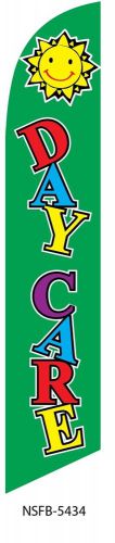 Day Care business sign Swooper flag 15ft Feather Banner made in the USA green