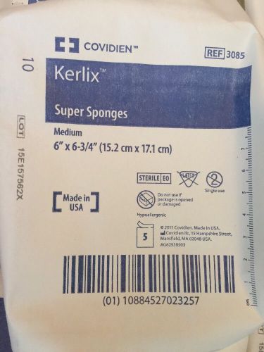 Covidien 3085, Kerlix Super Sponges, Medium Sterile Lot Of 100, 6&#034;x6-3/4&#034;