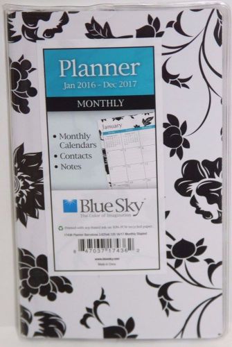 Blue Sky 2016-2017 Monthly Barcelona 3.625x6.125 Stapled Planner White/Black