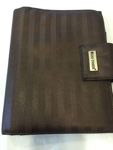 Daytimer Personal Size Seven Ring Notebook Planner Chocolate Brown Stripe