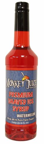 Watermelon snow cone syrup - made with pure cane sugar - monkey juice brand for sale