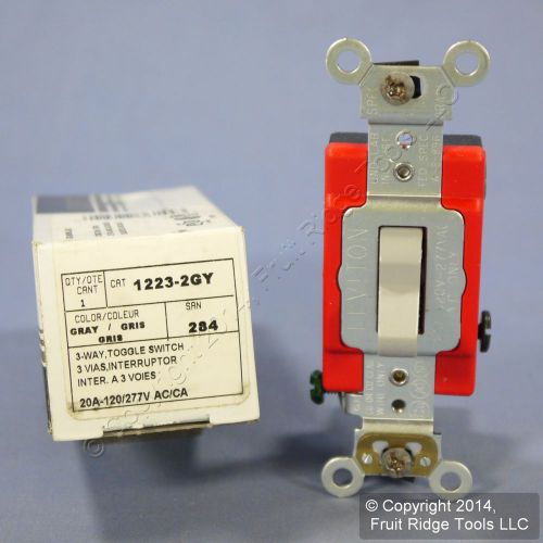 New leviton gray industrial 3-way toggle wall light switch 20a 1223-2gy boxed for sale