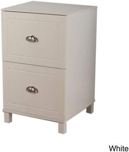 Contemporary Two-Drawer Storage Filing Cabinet Home Office Furniture White