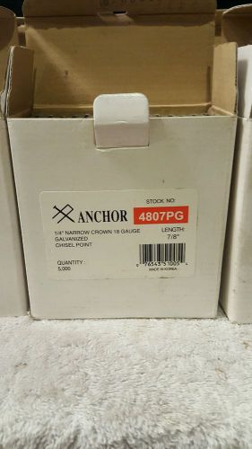 Anchor 4807pg 18 gauge 7/8&#034; leg x 1/4&#034; narrow crown galvanized staples for sale