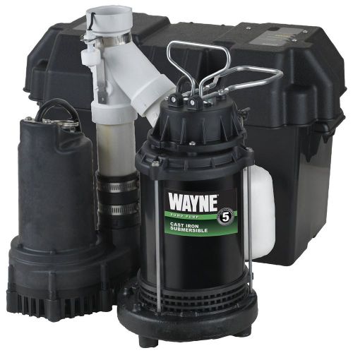 Wayne wss30v 120/12v 1/2 hp primarybattery &amp; backup sump pump system for sale