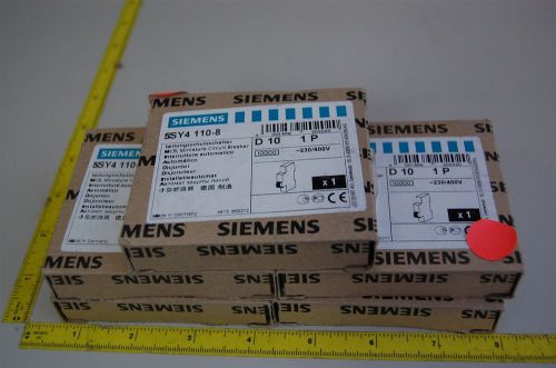 NEW LOT OF 5 SIEMENS CIRCUIT BREAKERS 10A 230/400V 5SY4 110-8 5SY4110-8