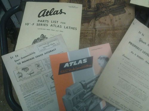 ATLAS 10&#034;F SERIES LATHE  LITERATURE CHARTS MANUAL  QC 42