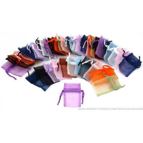 48 Assorted Organza Drawstring Jewelry Pouches 2&#034;