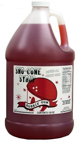 Concession express snow cone syrup 1 gallon bubble gum for sale