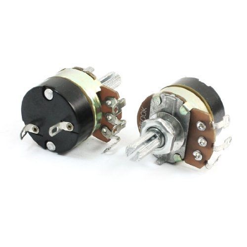 uxcell 2Pcs 500K Ohm Single Linear Taper Potentiometers with on/off Switch