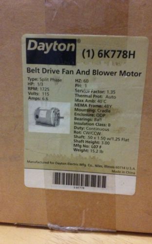 Dayton 6k778h belt drive fan and blower motor