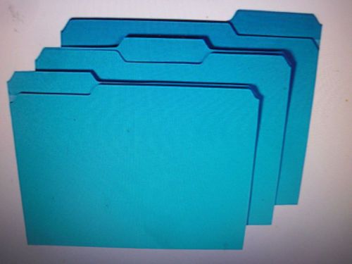 New 100pk Staples Colored File Folders w/ Reinforced Tabs Letter 3 Tab Blue