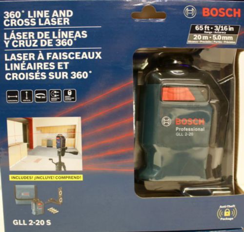Bosch GLL 2-20 S- Self-Leveling 360 Degree Line and Cross Laser