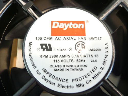Dayton Axial Fan  115 Volts AC 18 Watts  105 CFM  Model 4WT47  NEW IN BOX