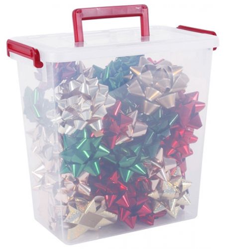 Iris Plastic Storage Tote Container - Christmas and Gift Bows