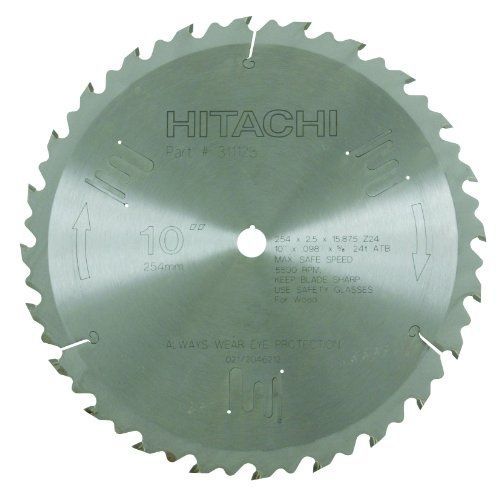 Hitachi 311128 24-teeth tungsten carbide tipped 10-inch atb 5/8-inch arbor for sale
