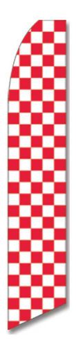 Checkered Red &amp; White business sign Swooper flag 15ft Feather Banner made USA