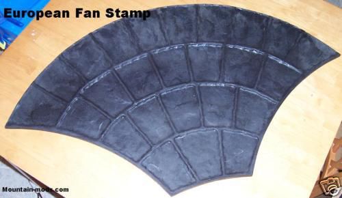 1 European Fan Decorative Concrete Cement Stamp Mat form floppy/flexi stamping