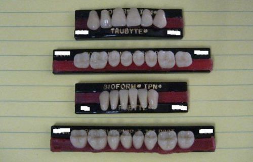 Dentsply Trubyte Bioform IPN Teeth 4 cards  B55/42F/H/32M (6234)