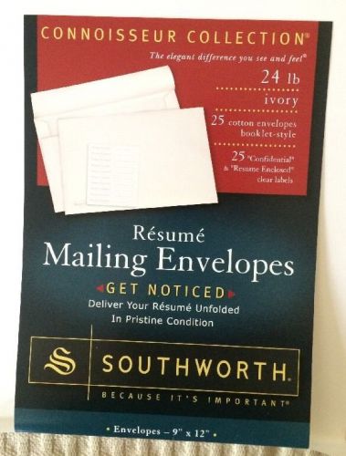 23 Connoisseur Collection Resume Mailing Ivory 24 Lb  Envelopes 9 x 12 &amp; Labels