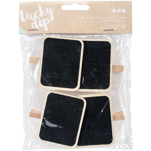 Lucky Dip Chalkboard Clips 4/Pkg-Rectangle 2.25 Inch X 1.75 Inch 883416710141