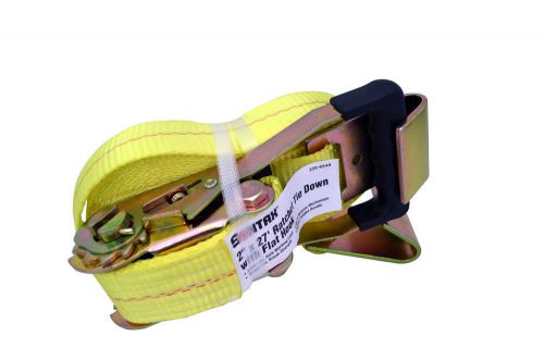 Flat hook ratchet strap, 2&#034; x 27&#039; for sale