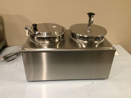 Commercial chili cheese warmer single ladle and pump dispenser nsf &amp; etl listed for sale