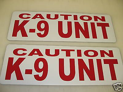 RED CAUTION K9 UNIT Magnetic Vehicle Signs 4 car van SUV or truck K-9 Dog Police