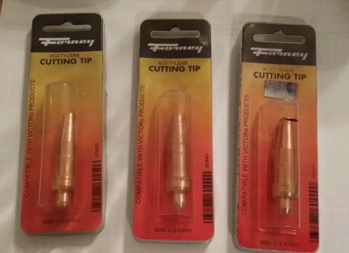 3 Forney 60449 Cutting Tips, Heavy Duty, Victor Style Oxygen Acetylene, Size 2.