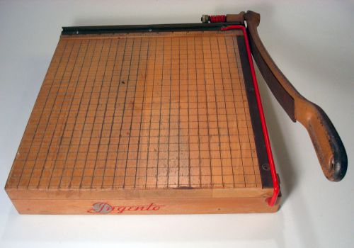 Ingento 12&#034; Guillotine Paper Cutter Wood Ideal School Supply Vtg Industrial