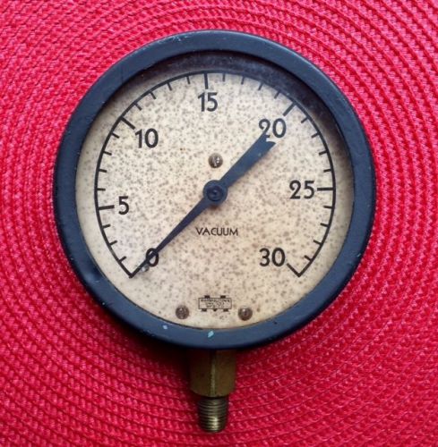 Vintage 5 inch marshalltown vacuum pressure gauge 0-30 psi steampunk for sale