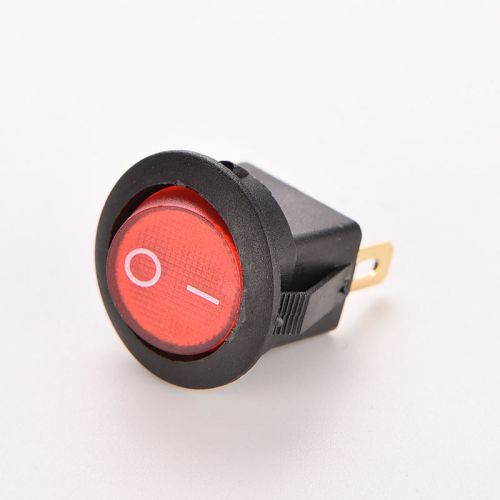 1PC Round LED ON/OFF Modified Car Switch Boat Light 12V 16A RD