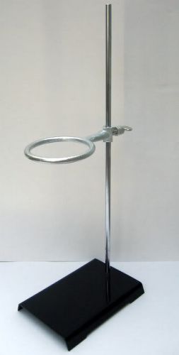 5 x 8 cast iron laboratory stand + 4&#034; support ring. sturdy lab ring stand for sale