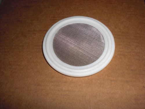 PTFE Sanitary Tri-Clamp Screen Gasket, White - 1.5&#034; w/ 150 Micron 316L Stainless