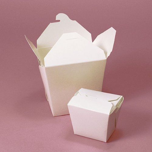 Chinese Take Out Food Boxes: 8 oz. (1/2 Pint) Lot Of 100 - White