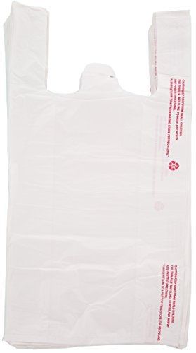 GAIC Plastic Bag - Large White T-shirt Plastic Disposable Bag 10 x 5 x 19