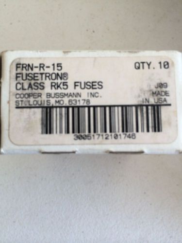NEW IN BOX OF 10 BUSSMAN FUSETRON FRN-R-15