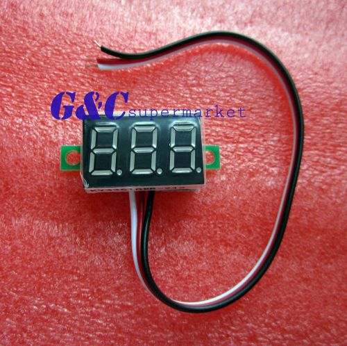 10pcs three-wire 0.36` led dc digital voltmeter panel meter  0-32v red color m14 for sale